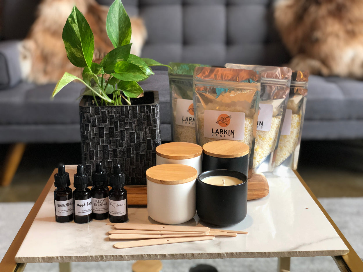 Candle Making Kit for Four Scented Candles in Ceramic Jars