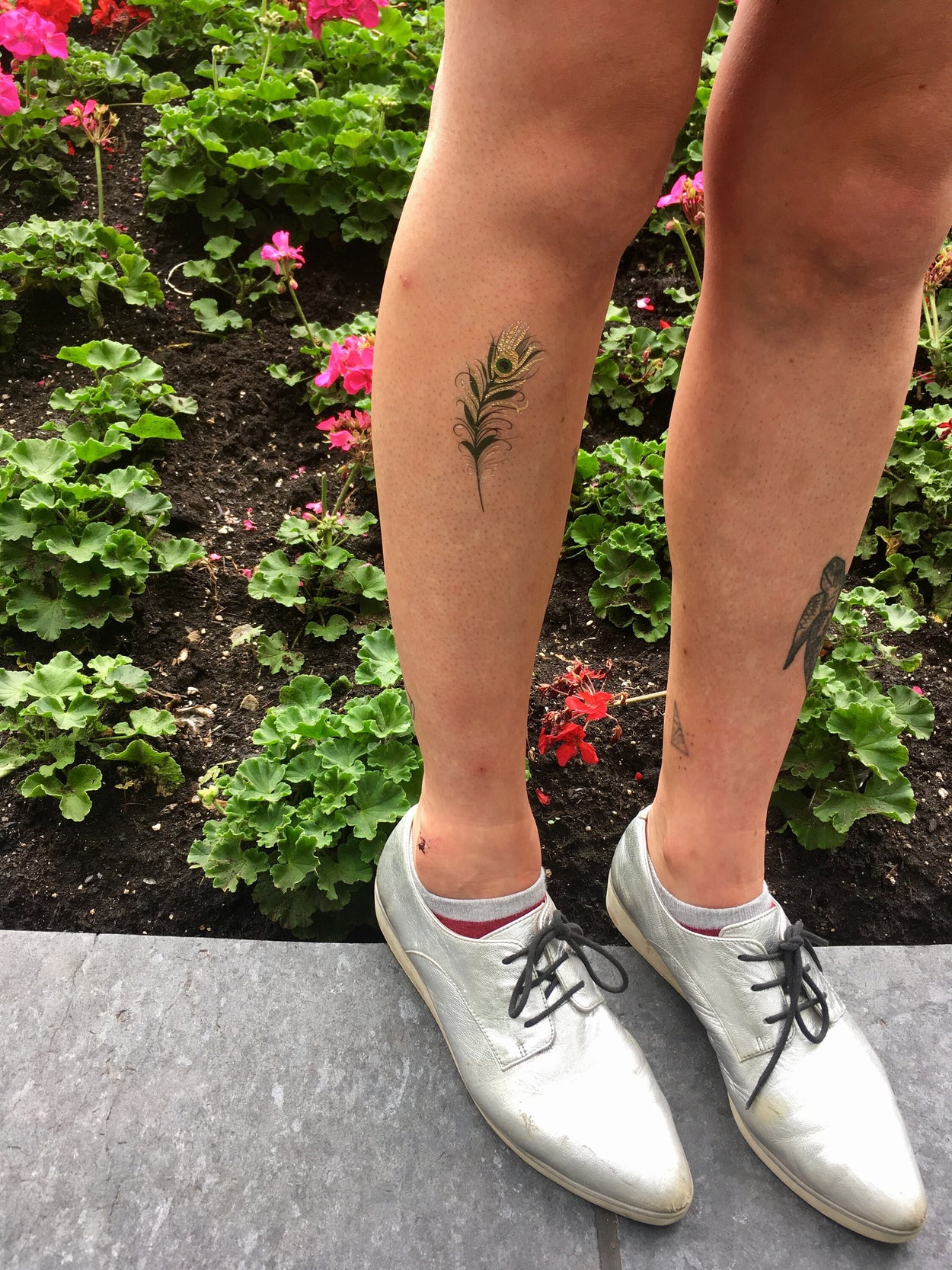 Peacock Feather Gold Emerald Temporary Tattoo - Gold tattoo design, music festival, sparkly, emerald green (set of 3)