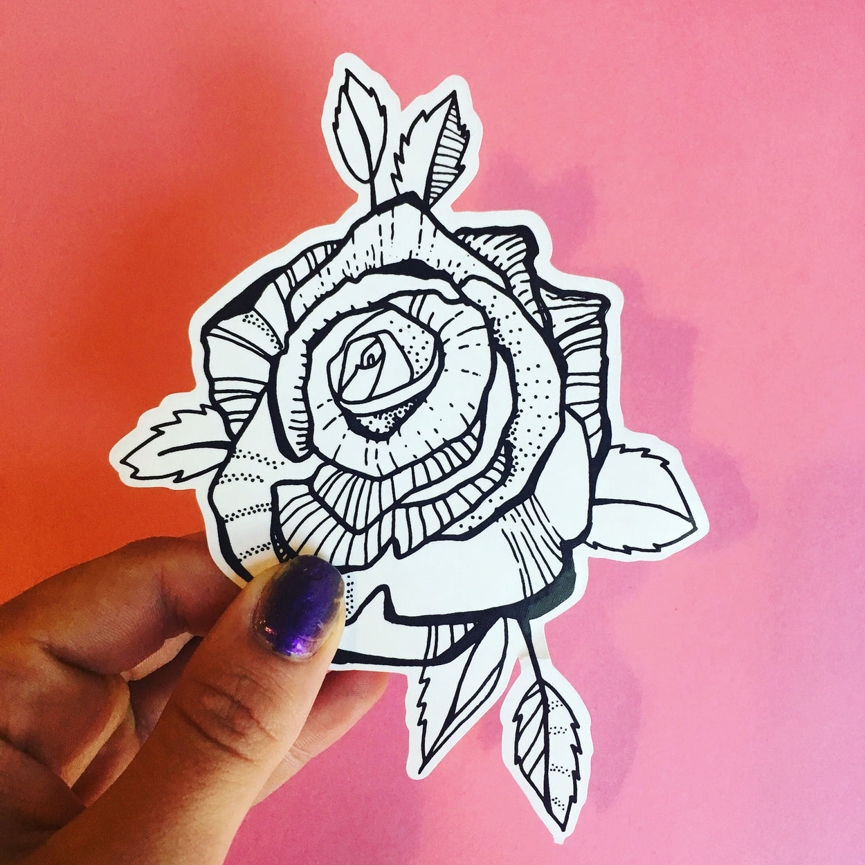 Black Floral Tattoo | Gardenia hand-drawn flower temporary tattoo, set of 3