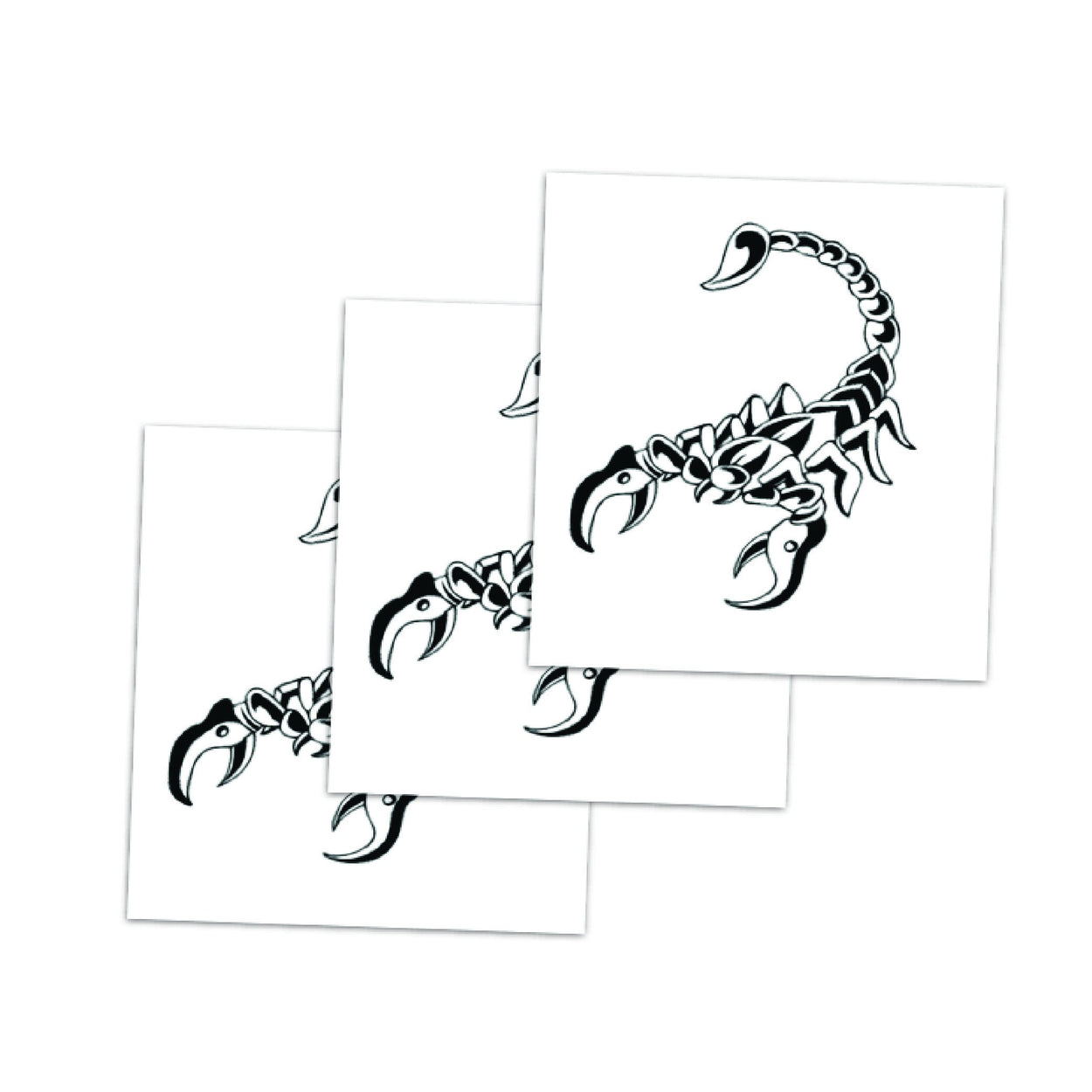 Black Scorpion Tattoo | Unique temporary tattoo design, set of 3 prints