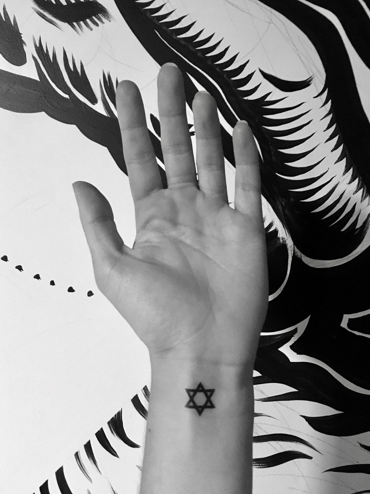 Religious Symbols Tattoos | Cross, Star of David, Crescent and Yin Yang pictograms in lack
