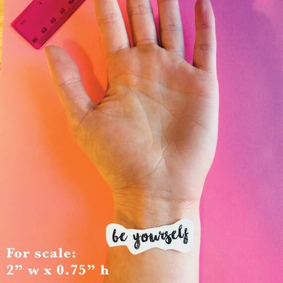 Affirmations "Be" Tattoos Collection | Be Present/Proud/Healthy/Happy/Unique, 2 sets of 5 inspirational temporary tattoos