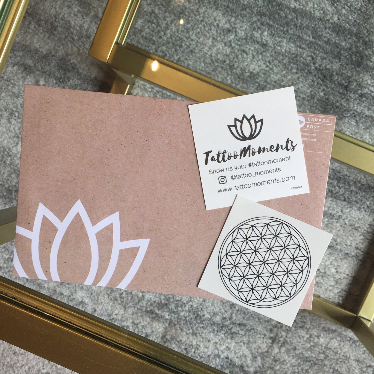 Sacred Geometry Tattoo | Spritual black line metatron's cube, seed of life and flower of life temporary tattoos, set of 2