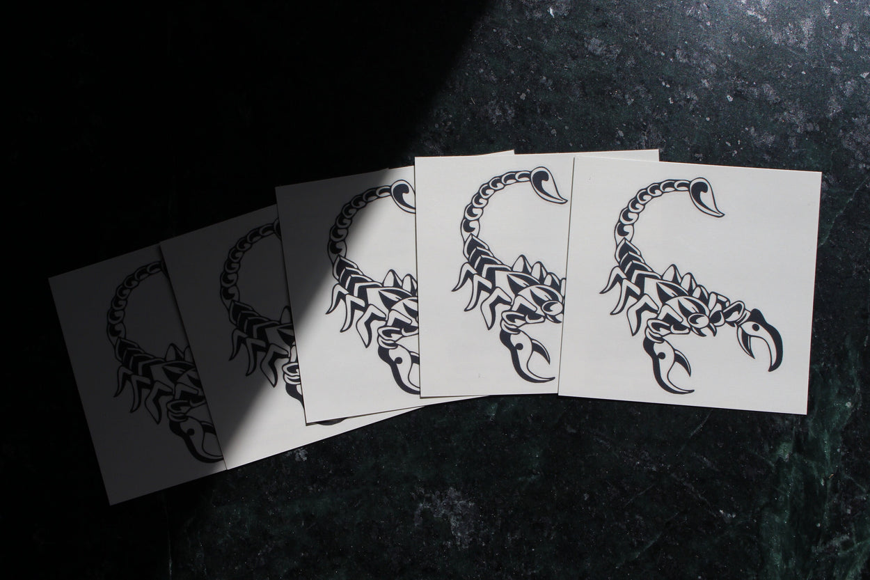 SUMMER PROMO - Scorpion, Be Brave, Palm Tree, Whale & Peony Temporary Tattoos (5 for 10)