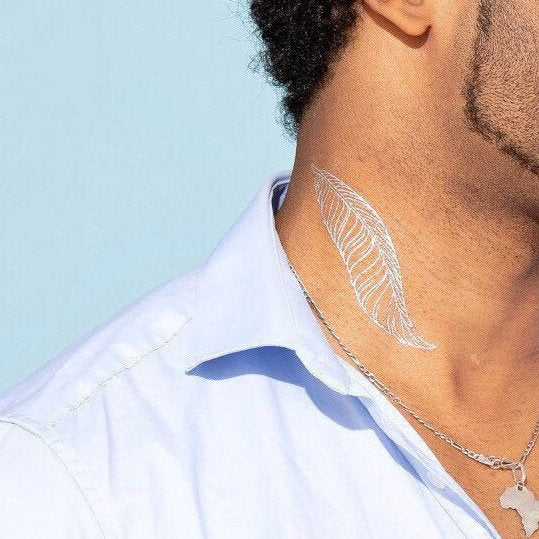 Silver Feather Temporary Tattoo - Metallic, sparkly, music festival, for fun (set of 3 tattoos)