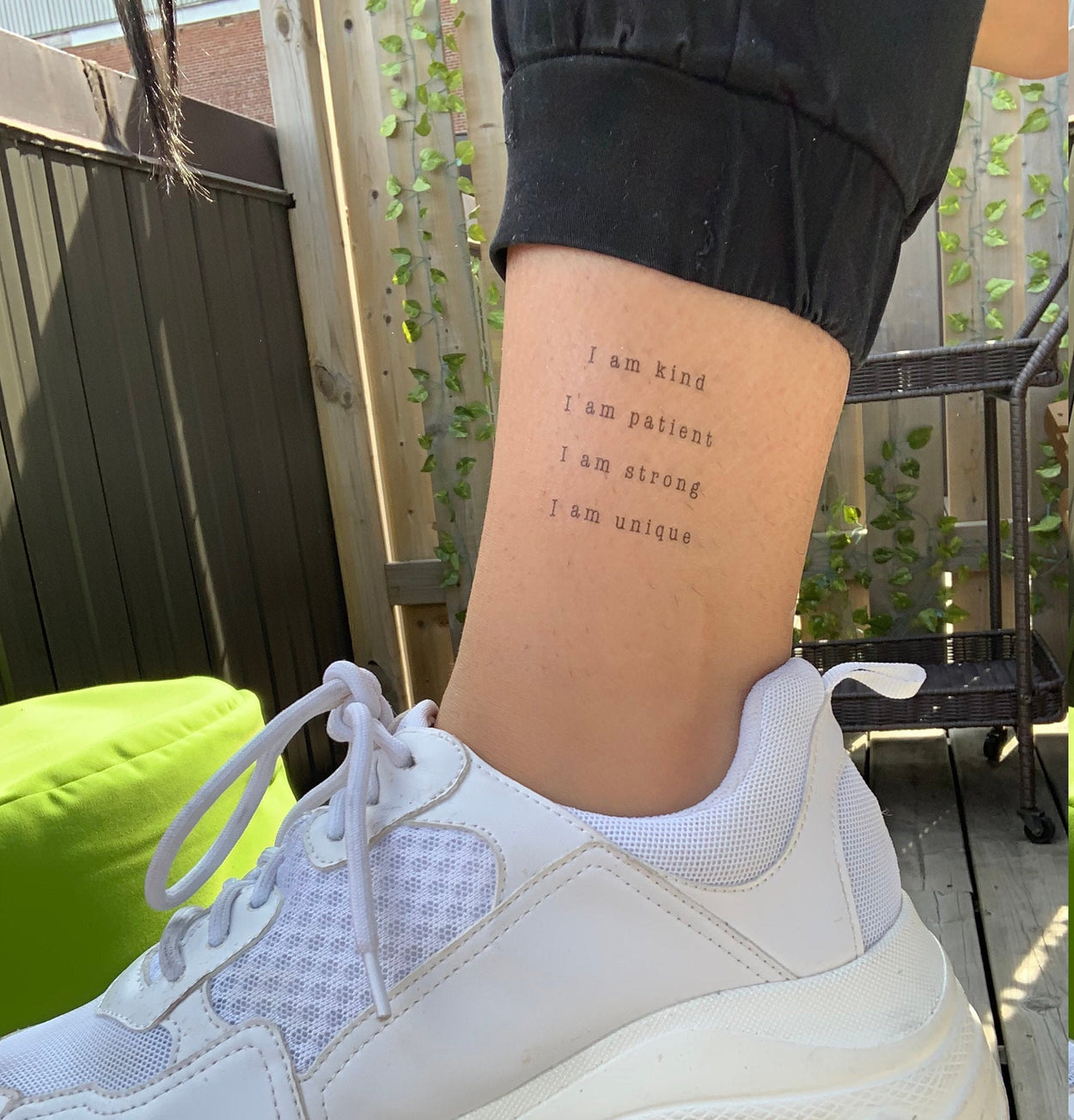 I Am Affirmations Collection of Tattoos | grateful, strong, confident, healthy, positive, proud, temporary, 2 sets