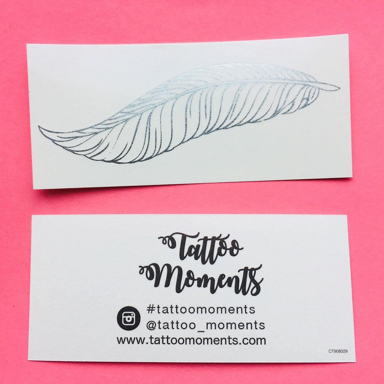Silver Feather Temporary Tattoo - Metallic, sparkly, music festival, for fun (set of 3 tattoos)