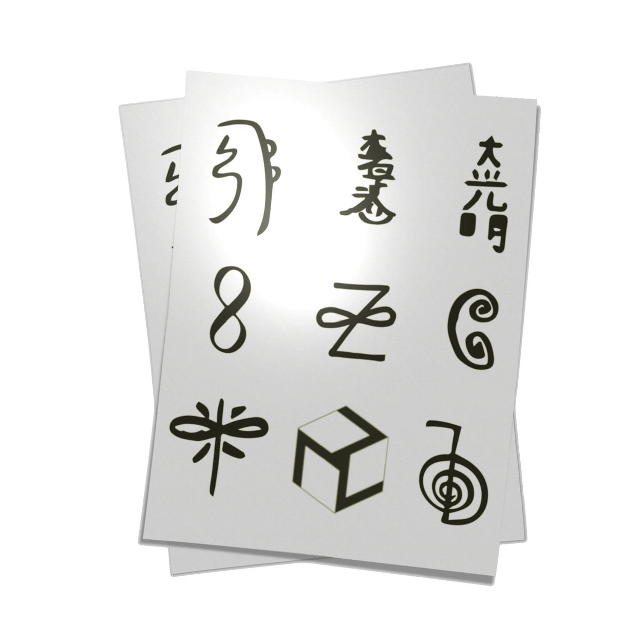 Reiki Symbols Tattoos | Spiritual healing and relaxing pack of 18 temporary tattoos (Now with Antahkarana)