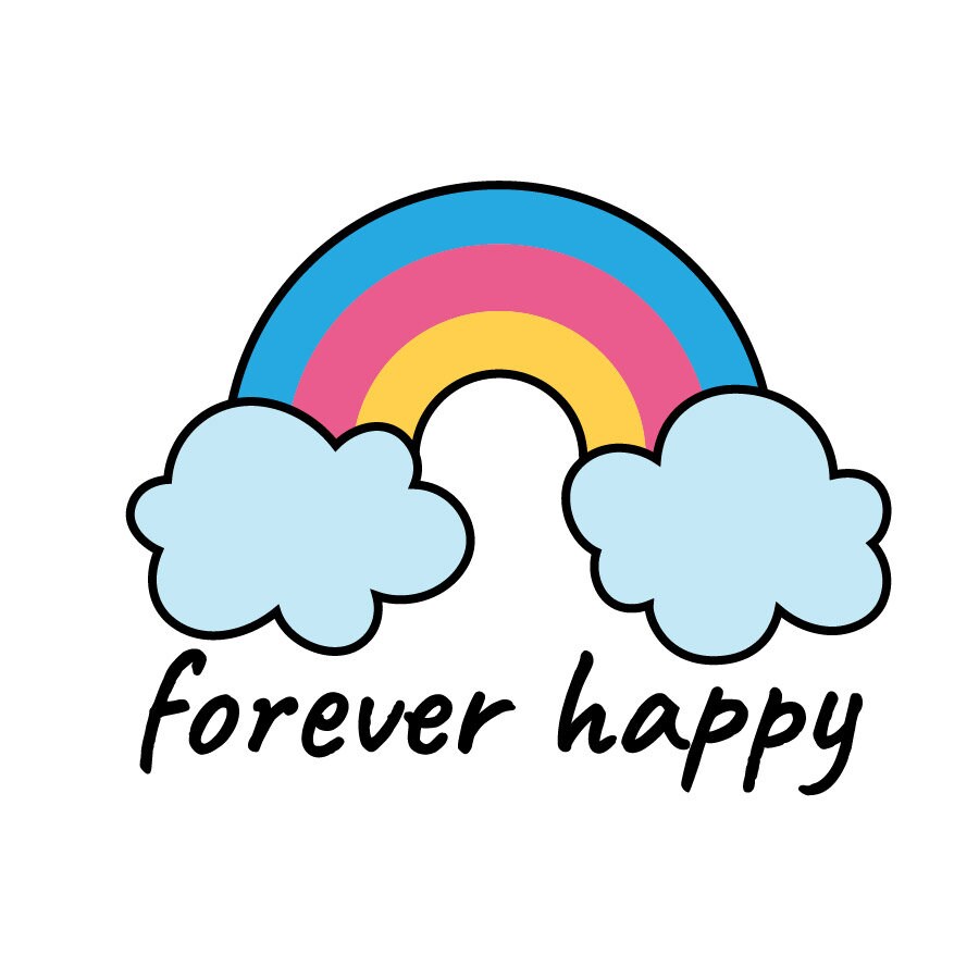 Happy Rainbow Tattoo | Set of 3 colourful temporary tattoos