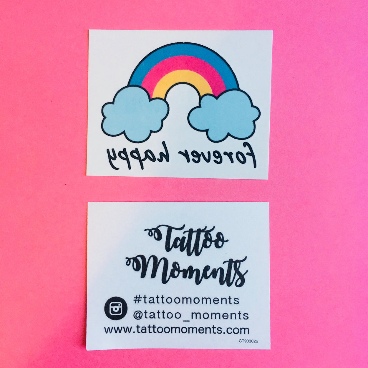 Happy Rainbow Tattoo | Set of 3 colourful temporary tattoos