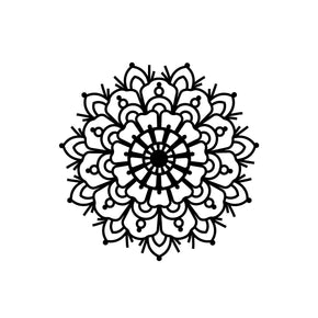 Mandala Flower Tattoos | Black spiritual floral design representing the circle of life, set of 3 temporary tattoos