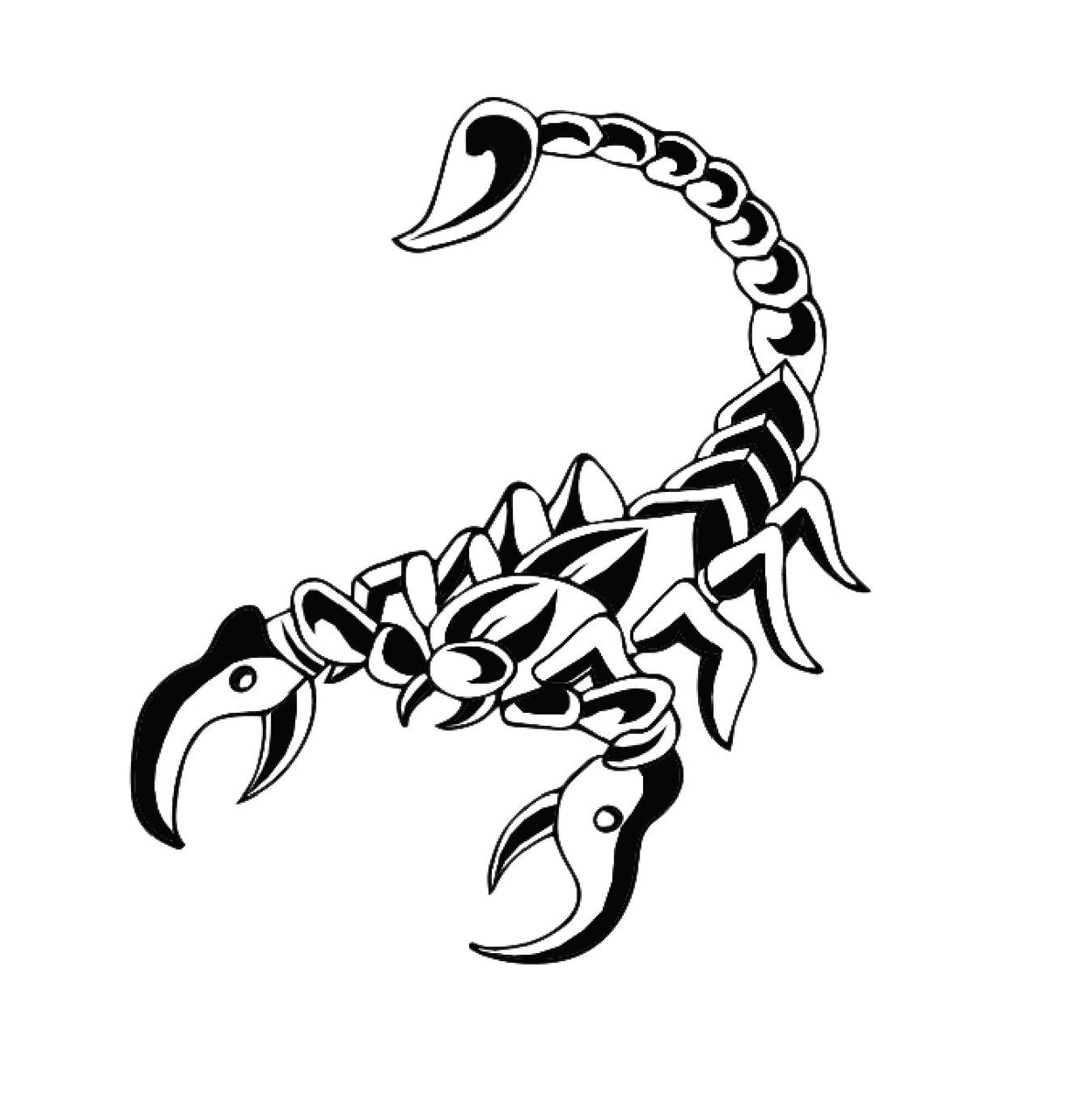 Black Scorpion Tattoo | Unique temporary tattoo design, set of 3 prints