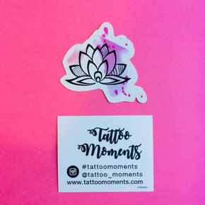Small Lotus Temporary Tattoo in Pink Watercolor | Yoga design, spiritual symbol, set of 3