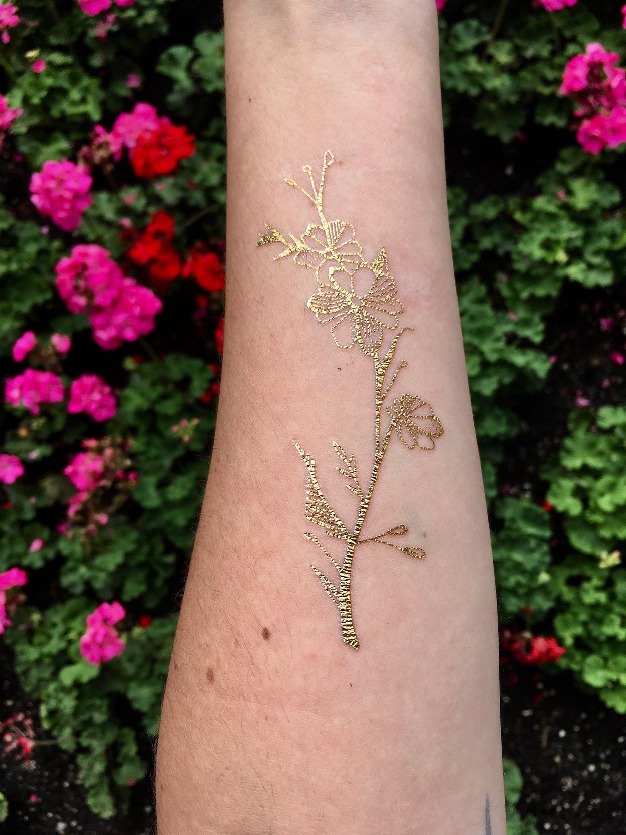 Collection of Gold Tattoos | Sparkly metallic feather, star, crescent, —  Larkin Crafts