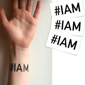 Hashtag I AM #IAM Affirmation Tattoo | Positive word affirmations for motivation and inspiration, set of 3 temporary tattoos